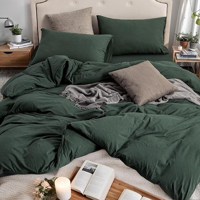 PURE ERA Jersey Knit Duvet Cover Set 100% T-Shirt Cotton Super Soft Comfy 2pc by PUREERA