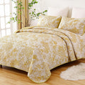 WONGS BEDDING Botanical Quilt Set King Size by WONGSBEDDING