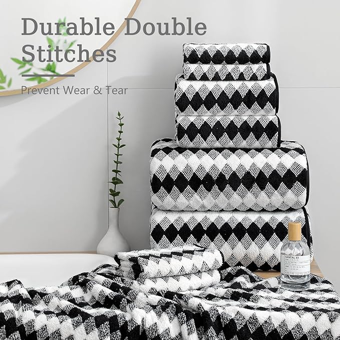4 Piece Bath Towel Black Oversized Bath Sheet 35"x70" Bathroom Towel Extra - Image 6