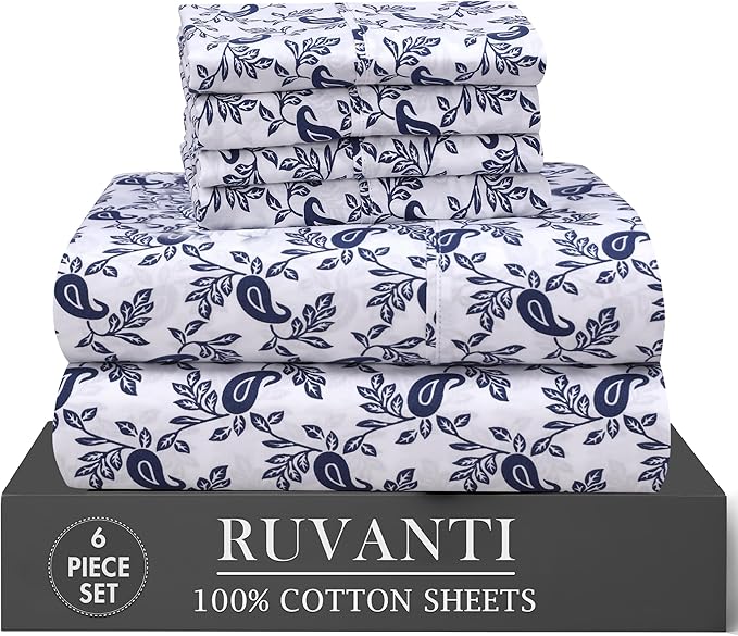 RUVANTI 6 Pcs Cotton Sheets by Ruvanti