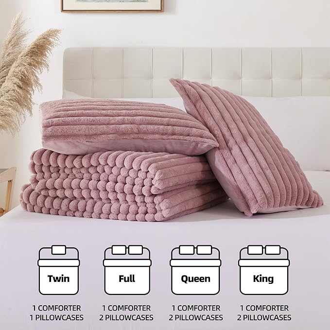 Smoofy Fluffy Queen Comforter Set 3 Pieces - Image 7