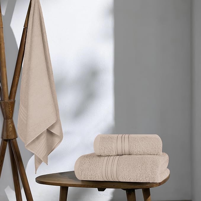 BOUTIQUO Ultra Soft 3 Pack Cotton Towel Set, Contains a Bath Towels 28x55 inch - Image 4