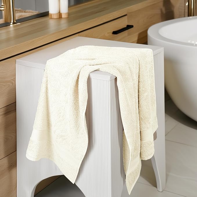 Commercial Bulk Pack of 12 Bath Towels – 100% Cotton Terry 24" x 48" – Ideal - Image 3