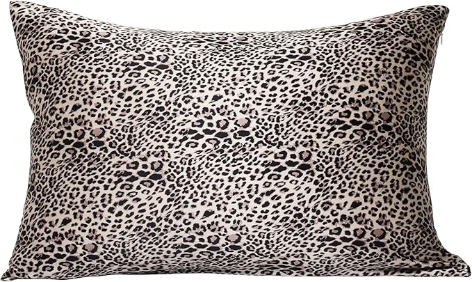 MANSPHIL Leopard Brown Print 100% Silk Pillowcase King Size, Hidden Zipper by MANSPHIL