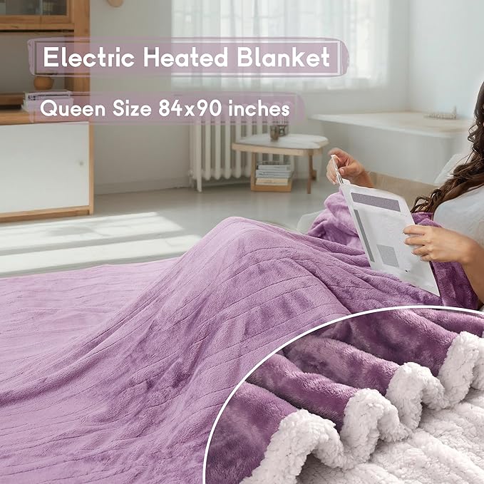 Heated Blanket Electric Blanket Queen Size 84''x90'' - Image 2