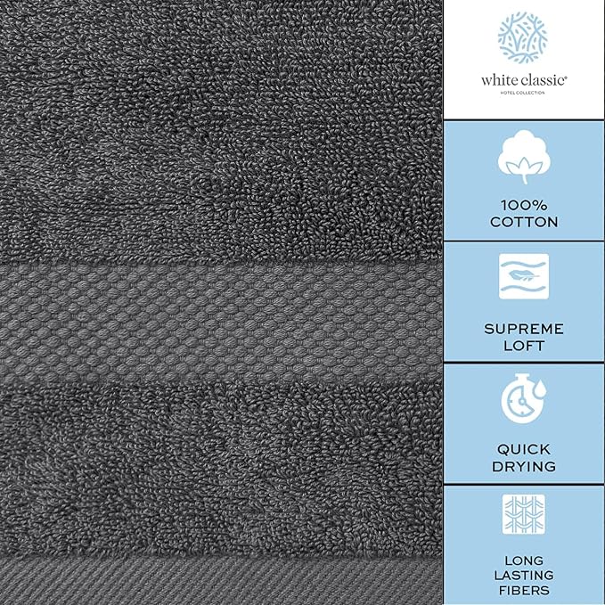 White Classic Luxury Bath Towels Extra Large - Image 7