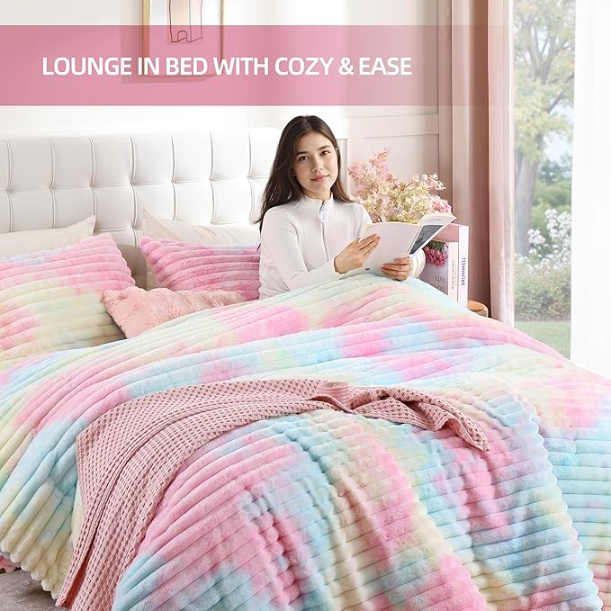 Smoofy Fluffy Queen Size Comforter Set 3 Pieces - Image 6