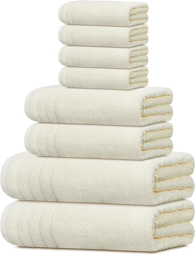 Tens Towels Pack of 8 Towels Set, 2 Extra Large Bath, 2 Hand, 4 Washcloths by TensTowels