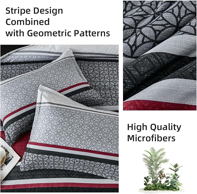 WONGS BEDDING 7 Pieces Comforter Set Queen Size - Image 5