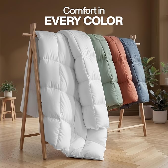 Utopia Bedding Queen Comforter Duvet Insert, Quilted White Comforter - Image 8