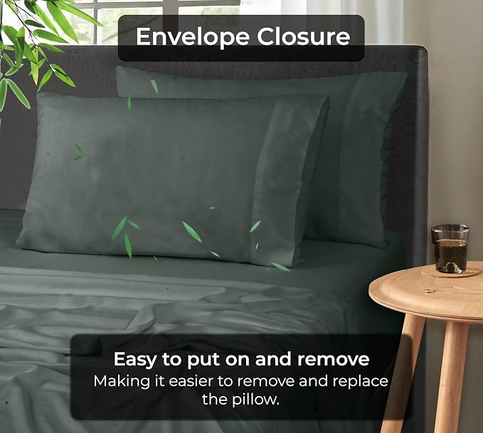 Royale Linens Cooling Pillow Cases King Size Set of 2-100% Rayon Derived from - Image 6