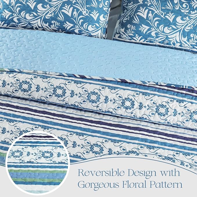 Exclusivo Mezcla Reversible Boho Quilts Queen Size - Image 3