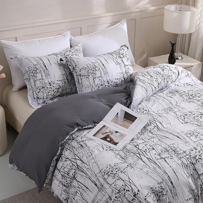 LONAVA Queen Botaincal 3 Pcs Duvet Cover Set, Breathable Soft Microfiber Deep - Image 8
