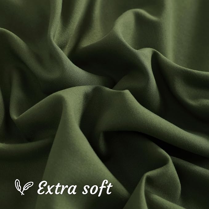 NTBAY Queen Pillow Cases Set, 2 Pack Brushed Microfiber 20x30 Inches, Olive - Image 6