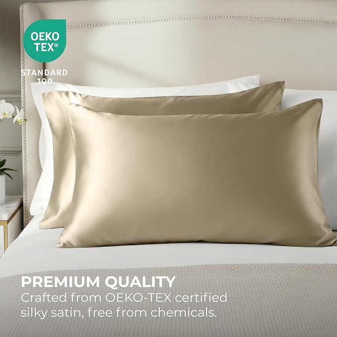 Pure Bedding Satin Pillowcase 2 Pack - Image 2