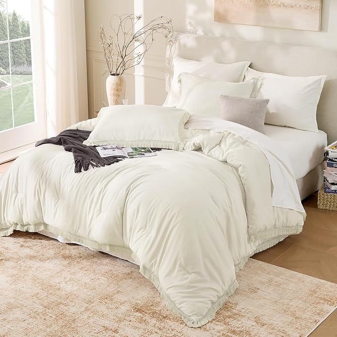 Andency California King Comforter Set Ivory - Image 6