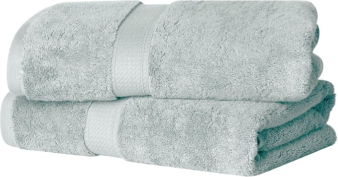 SUPERIOR Egyptian Cotton Pile Bath Towel Set of 2, Ultra Soft Luxury Towels by SUPERIOR