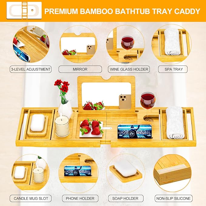 Premium Bathtub Tray Caddy - Image 3