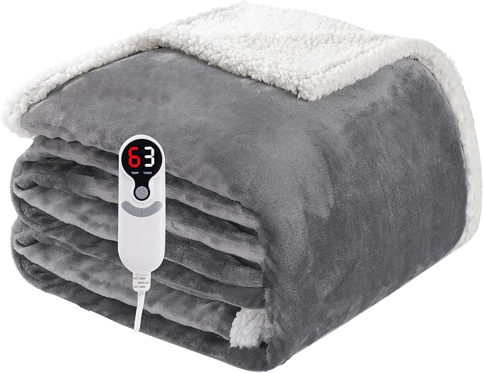 Electric Heated Blanket Full Size 72"x84", Soft Flannel by Soypipo