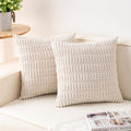 Aegero Pack of 2 Corduroy Decorative Throw Pillow Covers 18x18 Inch Soft by Unknown