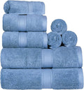 SUPERIOR Egyptian Cotton Pile 8 Piece Towel Set, Includes 2 Bath, 2 Hand by SUPERIOR