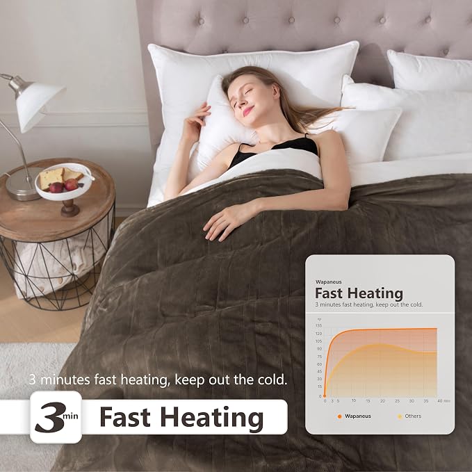 Wapaneus Heated Blanket Electric Full Size 72"x84" - Image 3