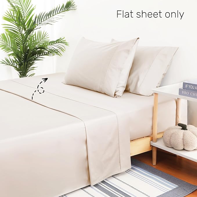 Shunjie.Home Flat Sheet Only Full Size, 400 TC 100% Egyptian Cotton Flat Sheet - Image 5