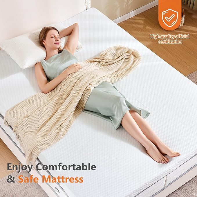DUMOS 4 Inch Gel Memory Foam Mattress Topper Queen Size, Cooling Breathable - Image 9