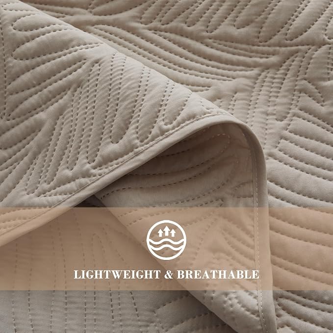 Exclusivo Mezcla Twin Quilt Bedding Set, Lightweight Taupe Quilts Twin Size - Image 5