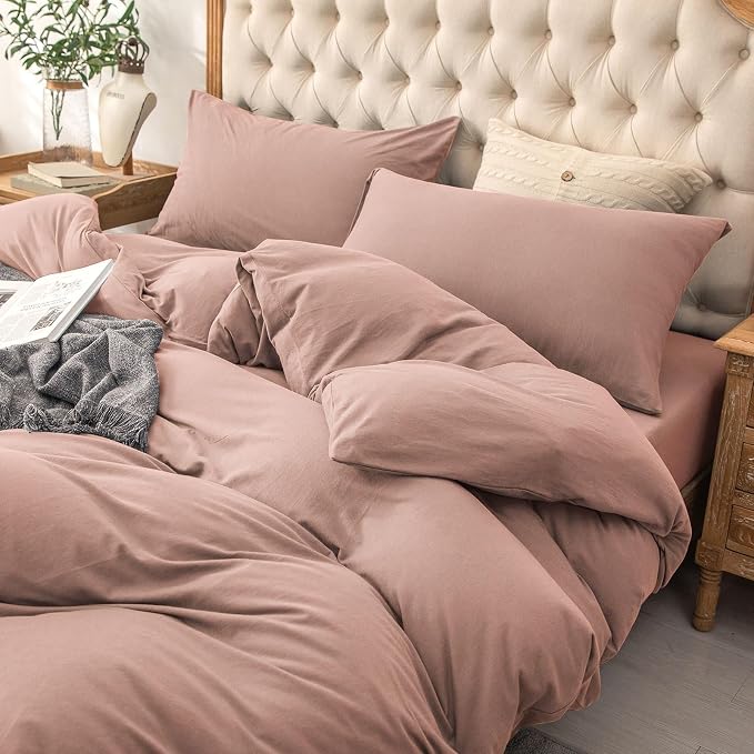 PURE ERA Jersey Knit Duvet Cover Set 100% T-Shirt Cotton Super Soft Comfy 3pc - Image 8