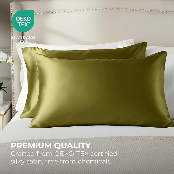 Pure Bedding Satin Pillowcase 2 Pack - Image 2
