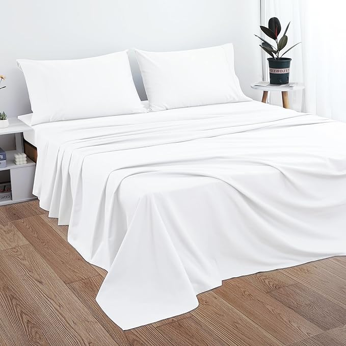 Cotton King Flat Sheet Only, 600 Thread Count 100% Egyptian Cotton Top Sheet - Image 5
