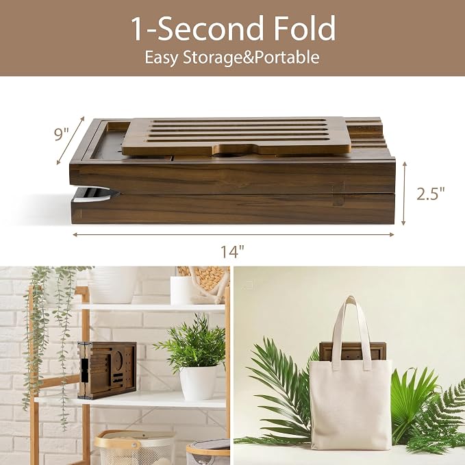 Teak Bathtub Tray | Adjustable Width Tray - Image 5