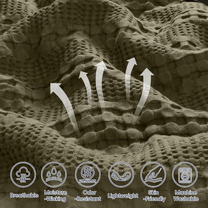 PHF Cooling Waffle Blanket Queen Size, Lightweight 60% Rayon from Bamboo & 40% - Image 5