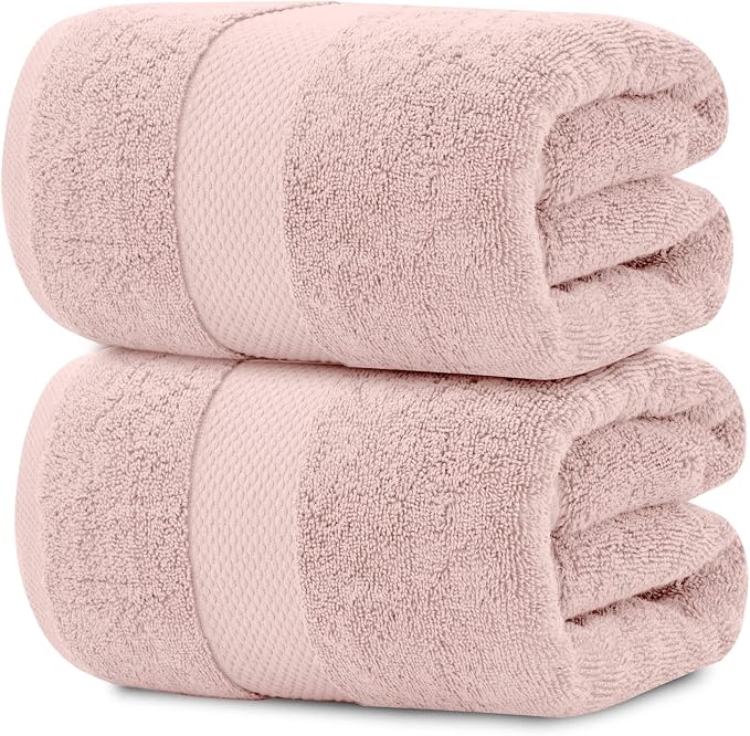 White Classic Pink 650 GSM Cotton Bath Sheet Towel by WhiteClassic