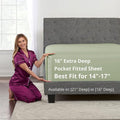 King Fitted Sheet King Size Fitted Sheet Only Deep Pocket – Real 16” Fitted Bed by DeaLuxeBedding