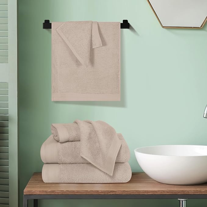 Ultra Soft 6 Pack Cotton Towel Set, Contains 2 Bath Towels 28x55 inch, 2 Hand - Image 4