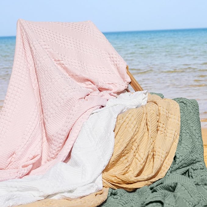 PHF Cooling Waffle Blanket King Size, Lightweight 60% Rayon from Bamboo & 40% - Image 6