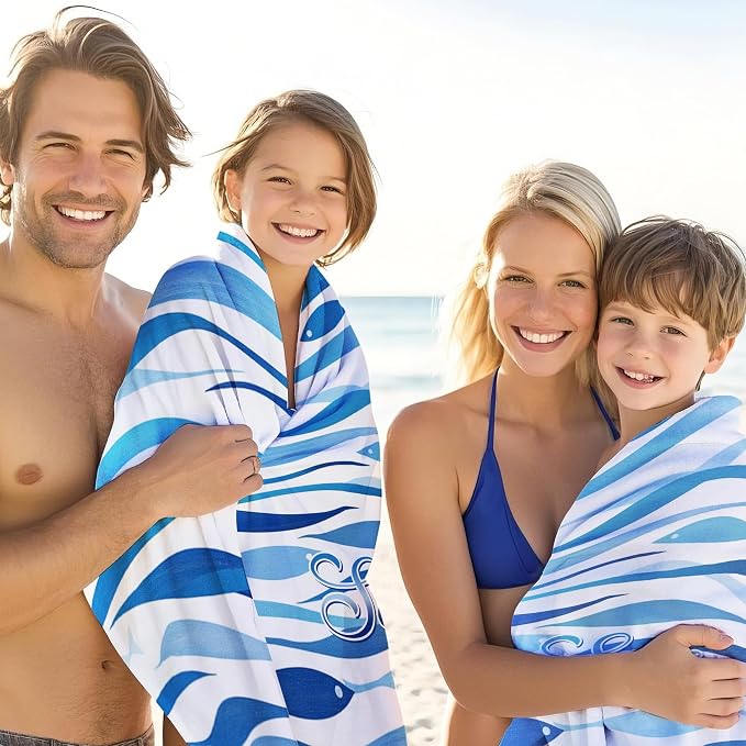 JML Custom Beach Towel with Name, Personalized Microfiber Beach Towel with Name - Image 4