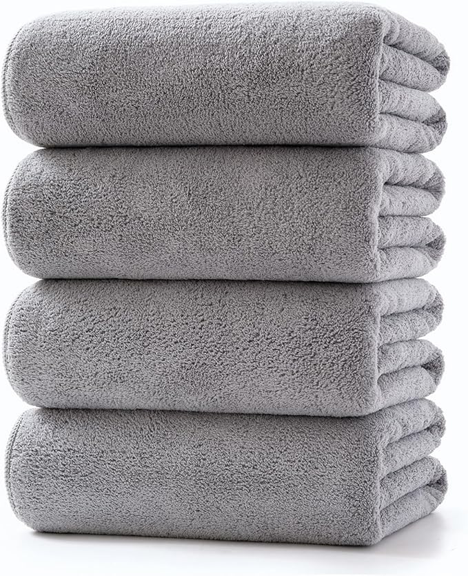 Lumimi Towels 4 Piece Soft Microfiber Bath Towel Set Salon Gym Yoga Travel by Lumimi