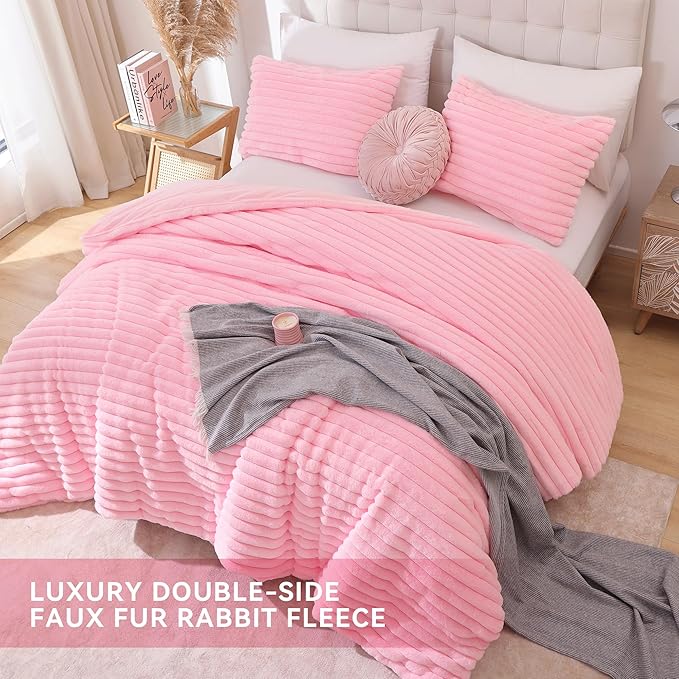 Smoofy Fluffy Full Size Comforter Sets 3 Pieces - Image 4
