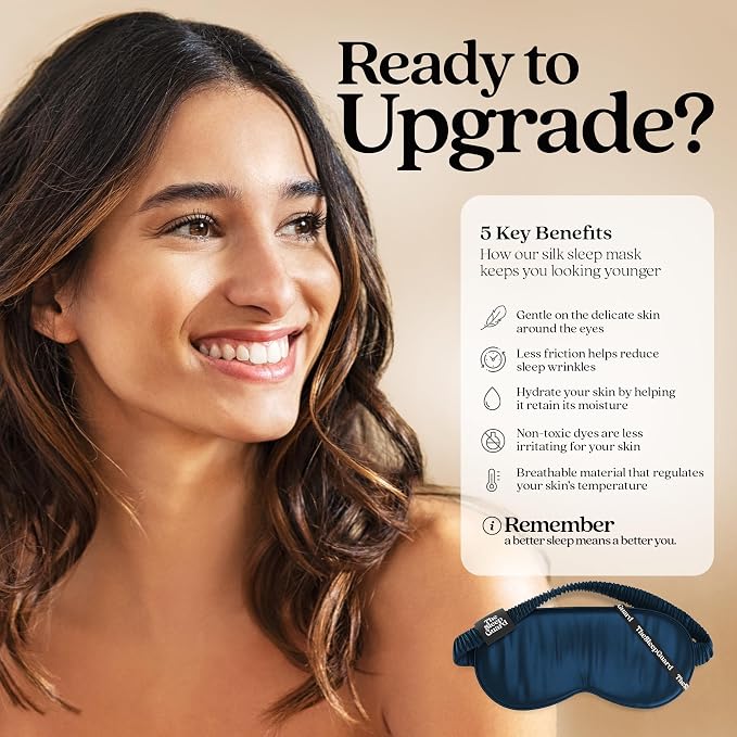 TheSleepGuard Pure Silk Sleep Mask Light Blocking Travel Essentials. Eye Masks - Image 4