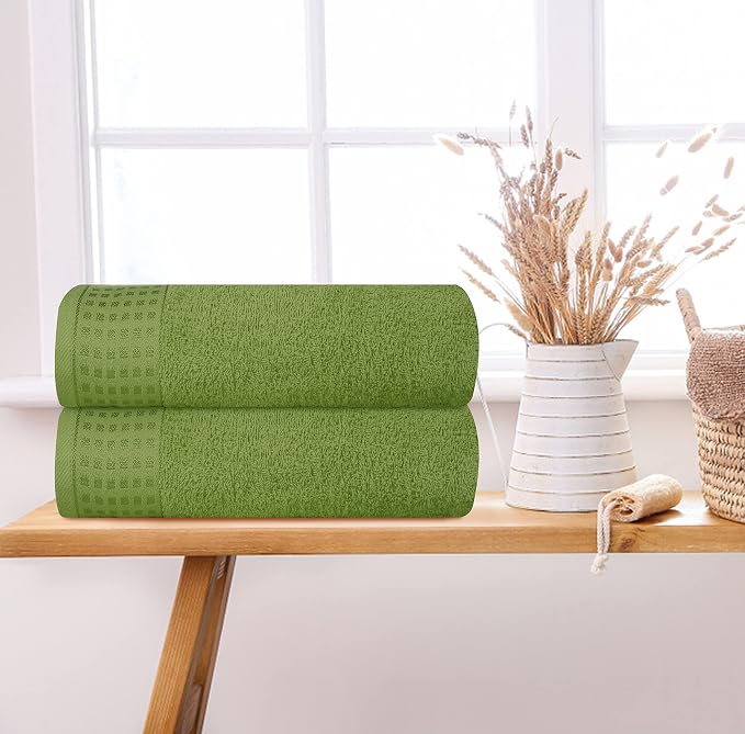 GLAMBURG 100% Cotton 2 Pack Oversized Bath Towel Set 28x55 Inches, Ultra Soft - Image 3