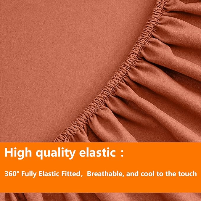 TAIMIT Burnt Orange Twin Size Comforter Set - Image 6