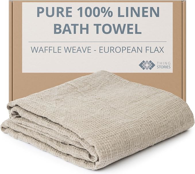 Pure 100% Linen Bath Towel by THINGSTORIES