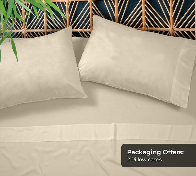 Royale Linens Cooling Pillow Cases King Size Set of 2-100% Rayon Derived from - Image 5