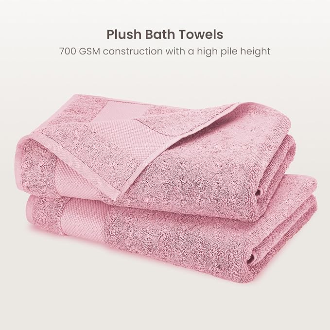 BIOWEAVES 100% Organic Cotton 700 GSM Plush Luxury Bath Towels - Image 2