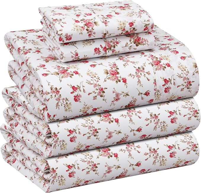 RUVANTI 100% Cotton Sheets – Split King Size Percale Bedding, Cooling & by Ruvanti