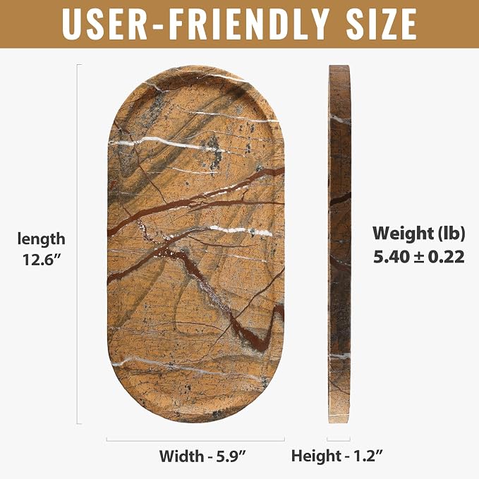 Koville Indian Natural Marble Decorative Tray, Catchall - Image 2
