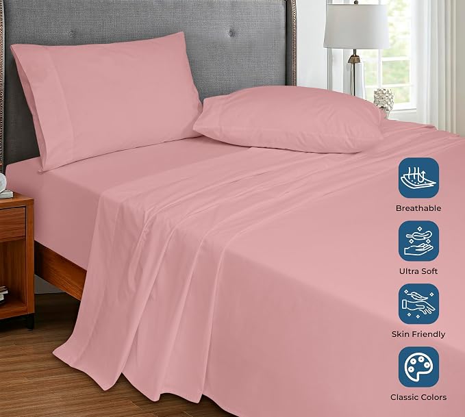 Royale Linens 100% Organic Cotton Full Flat Sheet Only - Image 4